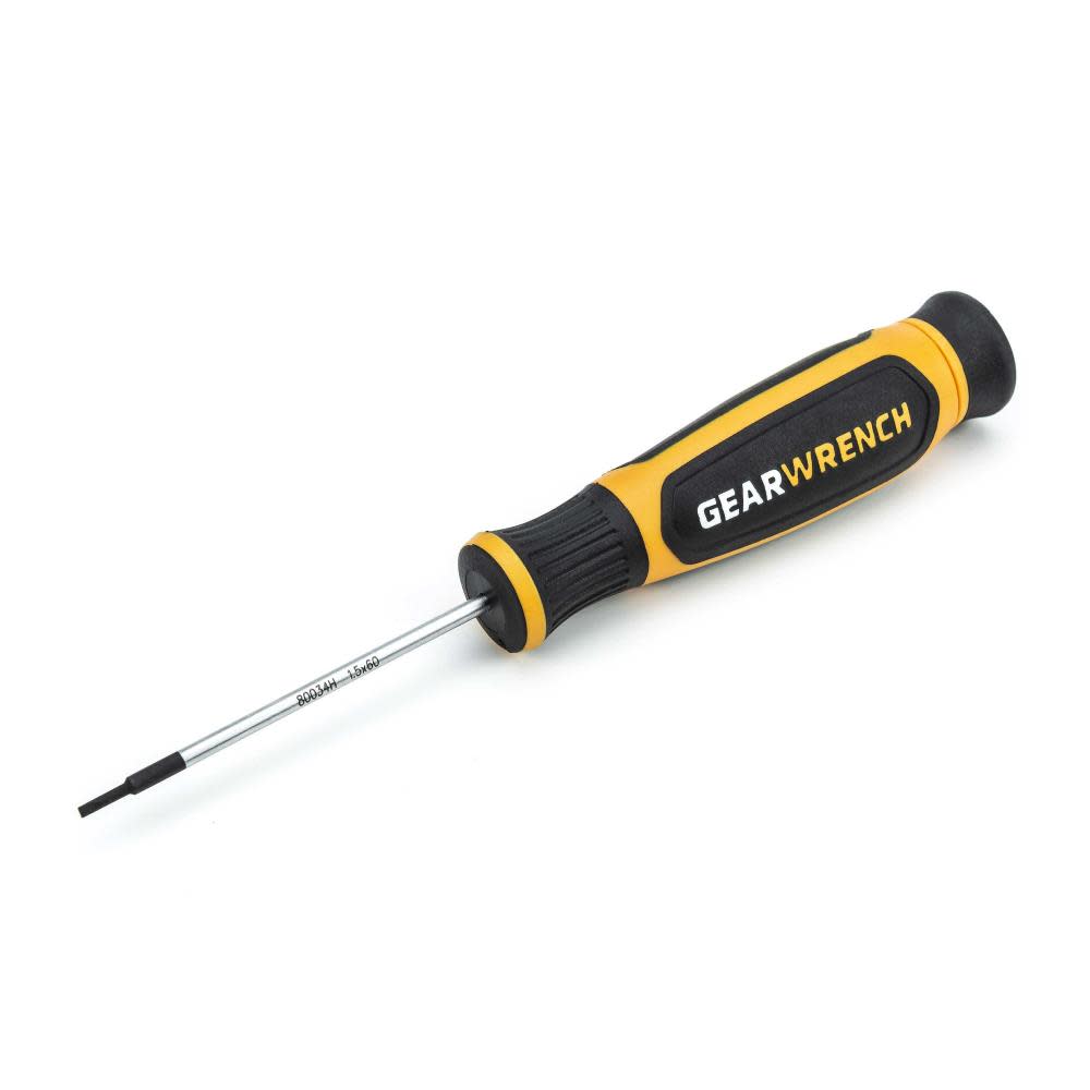 GEARWRENCH 1.5mm x 60mm Mini Slotted Dual Material Screwdriver 80034H from GEARWRENCH - Mycitystee