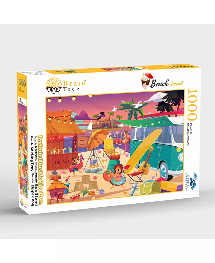 Brain Tree Games Beach Sunset 1000 Piece Jigsaw Puzzle - Mycitystee