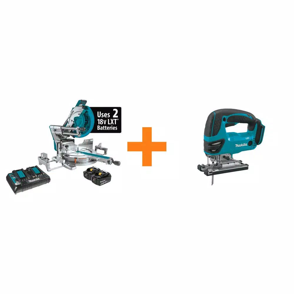 Makita 18V X2 LXT(36V) 12 in. Brushless Dual-Bevel Sliding Compound Miter Saw Kit 5.0Ah with bonus 18V LXT Jigsaw (Tool-Only) and#8211; XDC Depot - Mycitystee