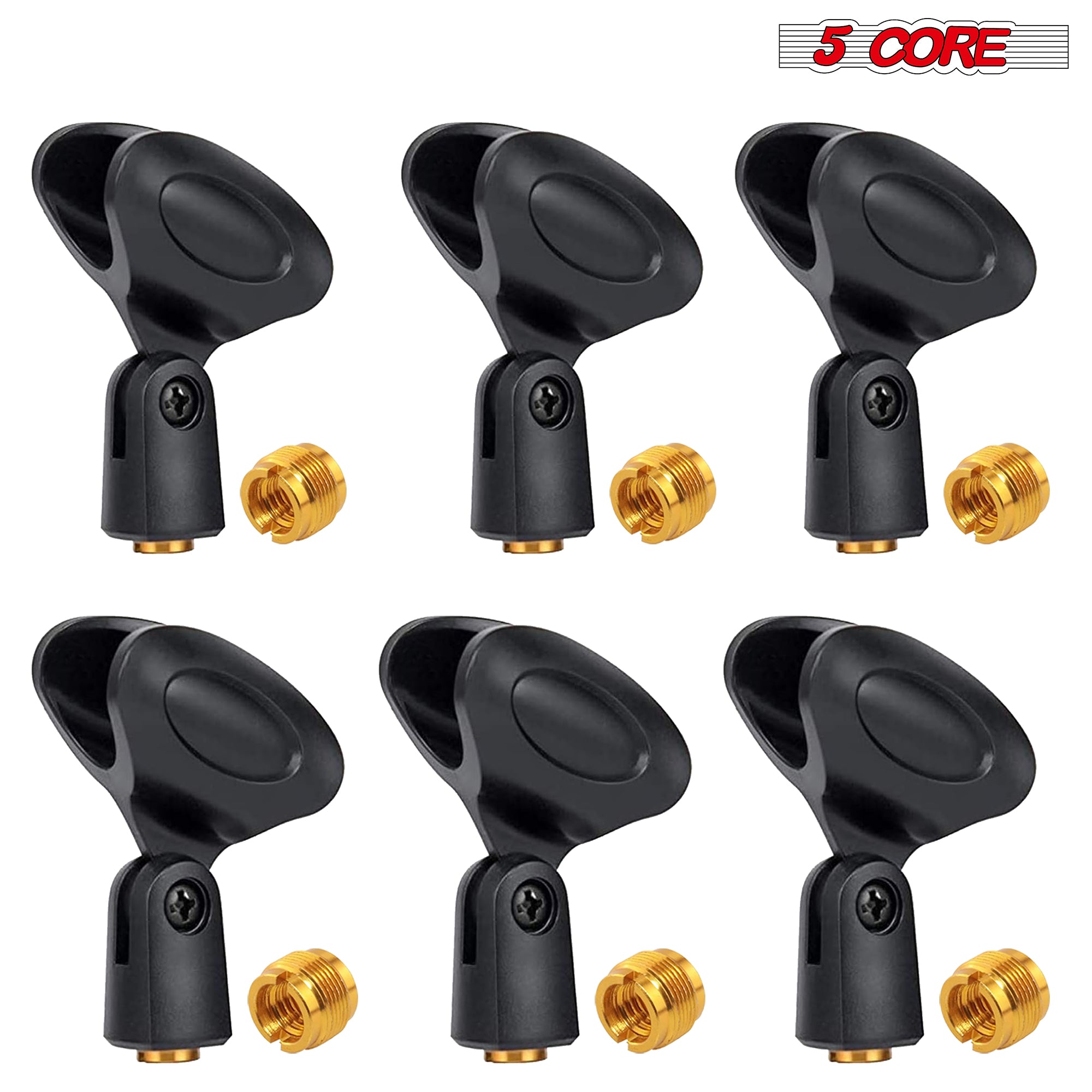 5 Core Universal Microphone Clip Holder| Durable Mic Clip with Nut Adapters 5/8