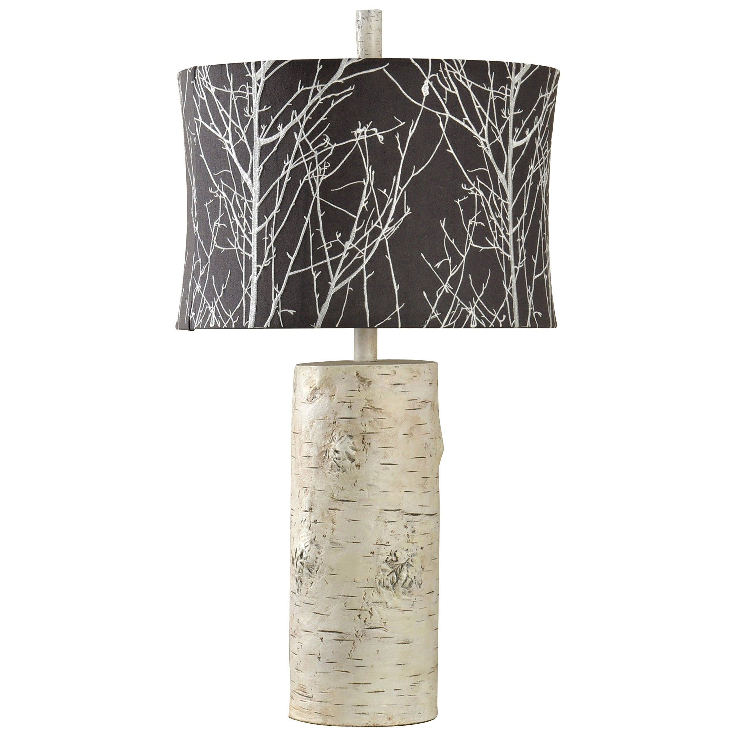 StyleCraft Bryan Keith - Berkeley Natural Wood Table Lamp - Black with White Embroidery Softback Fabric Shade - Mycitystee