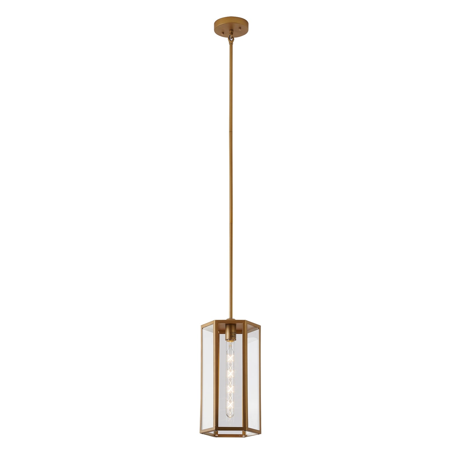 Brass Iron Outdoor Pendant With Clear Glass Shade - Mycitystee