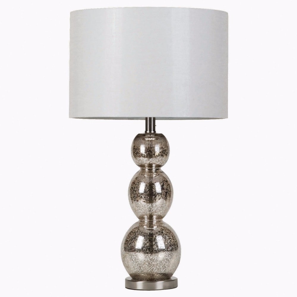 Adorning Metallic Table Lamp， White And Silver - Mycitystee