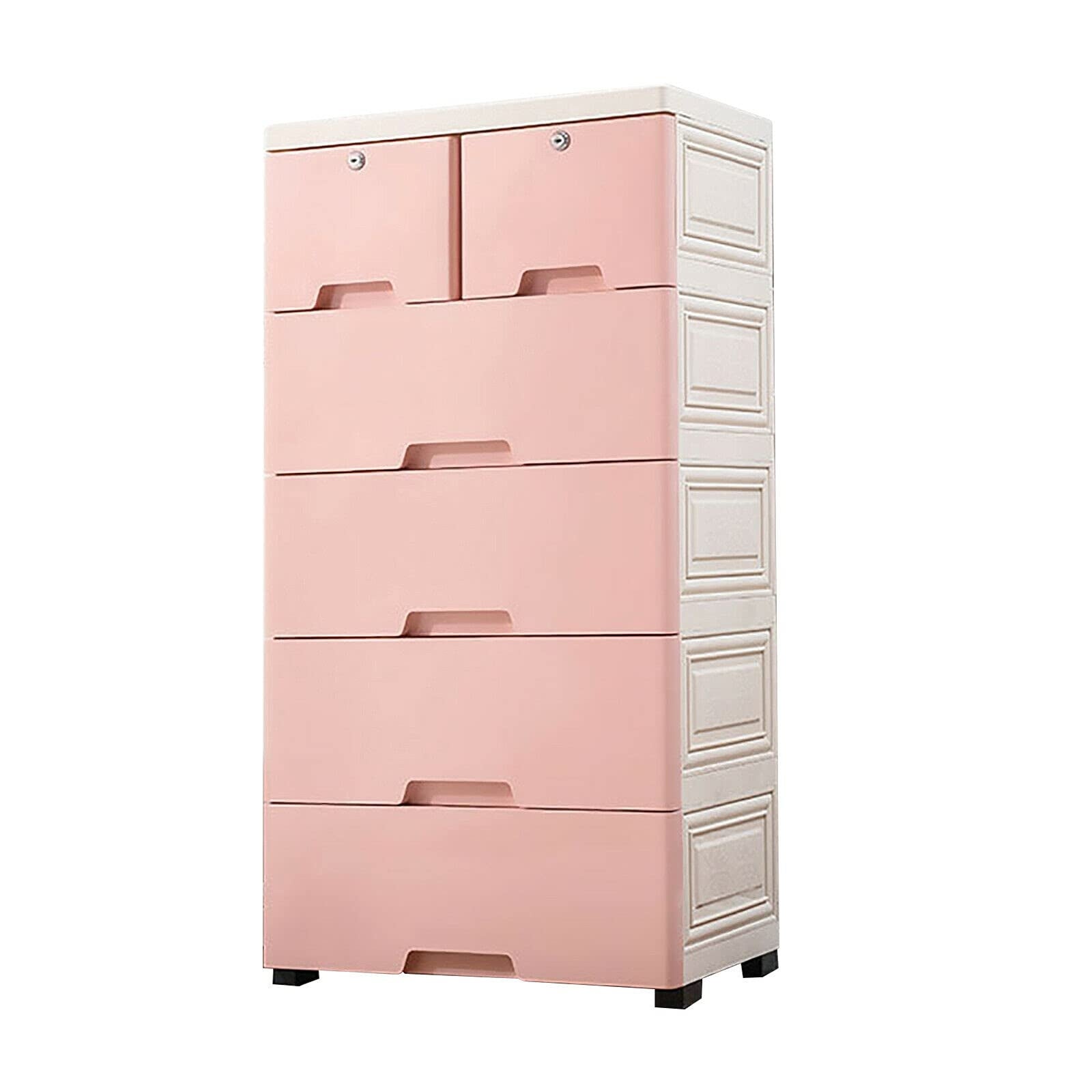 Plastic Drawers Dresser Storage Chest Vertical Dresser Storage Cabinet 6 Drawer Clothes Organizer Tower with 4 Wheels - - 37668764 - Mycitystee