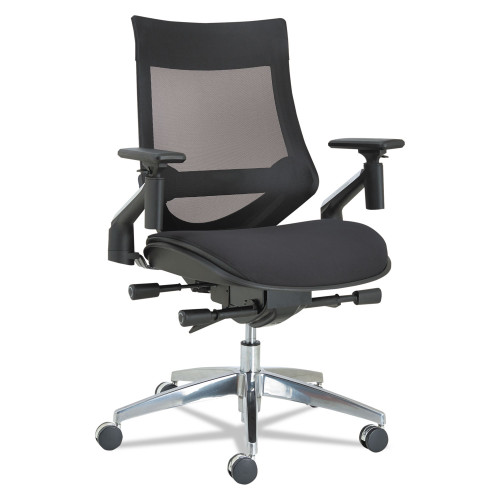 Alera EB-W Series Pivot Arm Multifunction Mesh Chair， Supports 275 lb， 18.62