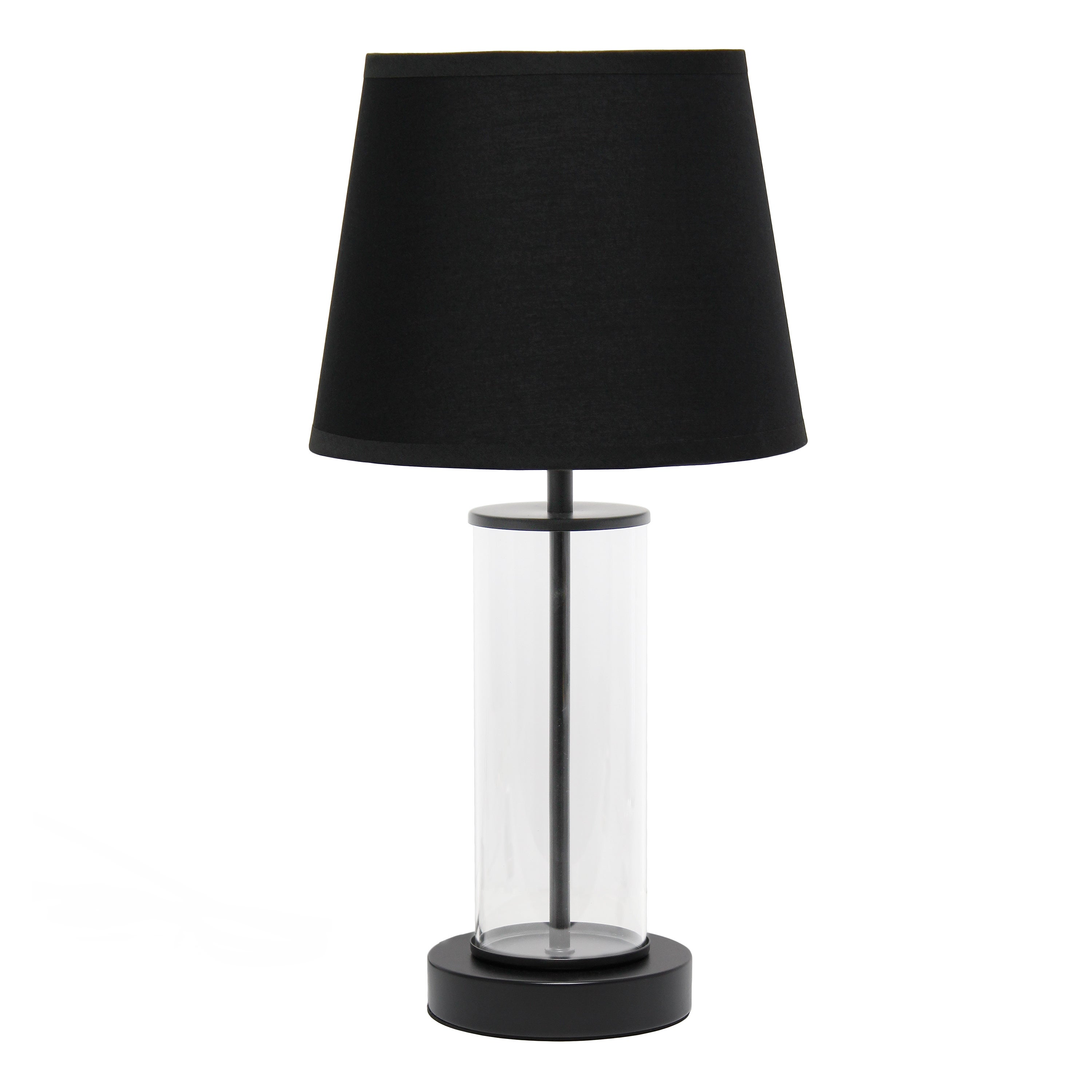 Simple Designs Encased Metal and Clear Glass Table Lamp - Mycitystee