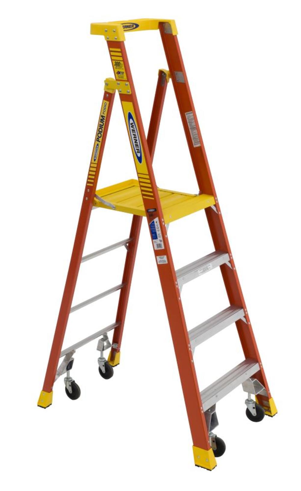 Podium 4-ft Fiberglass 300-lb Type IA Platform Ladder - Mycitystee