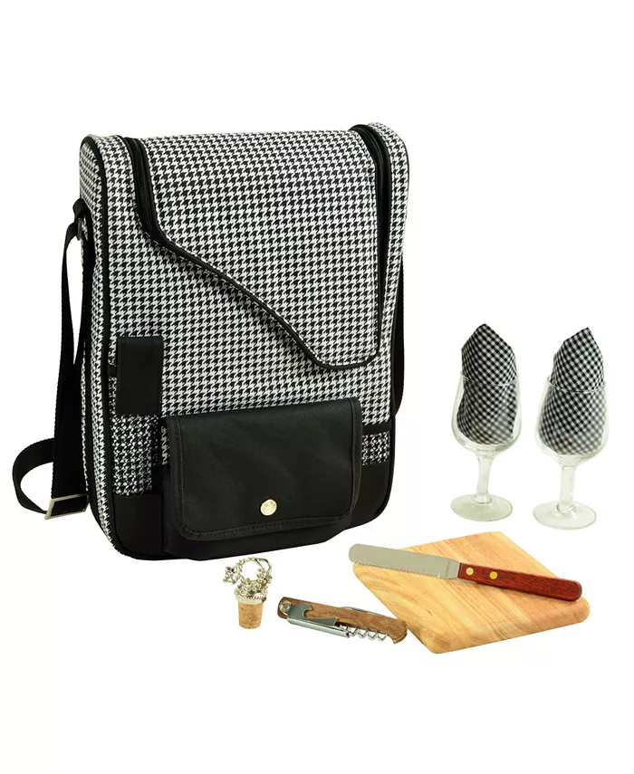 Picnic At Ascot Bordeaux Insulated Wine and Cheese Tote - Glass Wine Glasses - Mycitystee