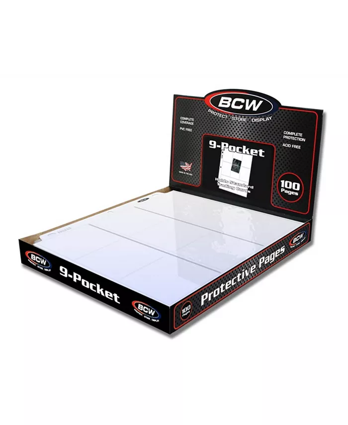 BCW 9-Pocket Plastic Sheets- 100 Pack - Mycitystee