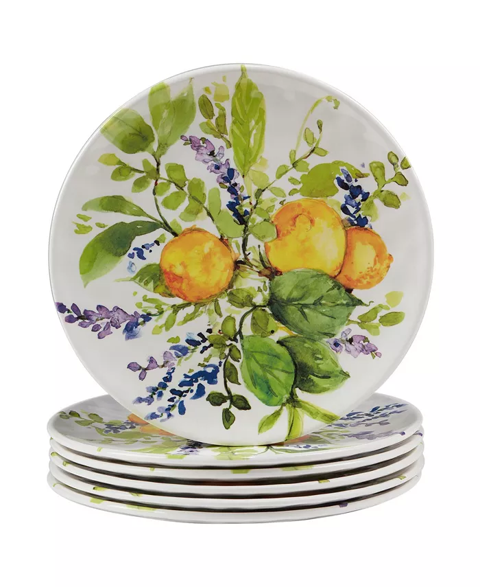 Certified International Certified Lemon Zest 6 Piece Melamine Salad Plate - Mycitystee