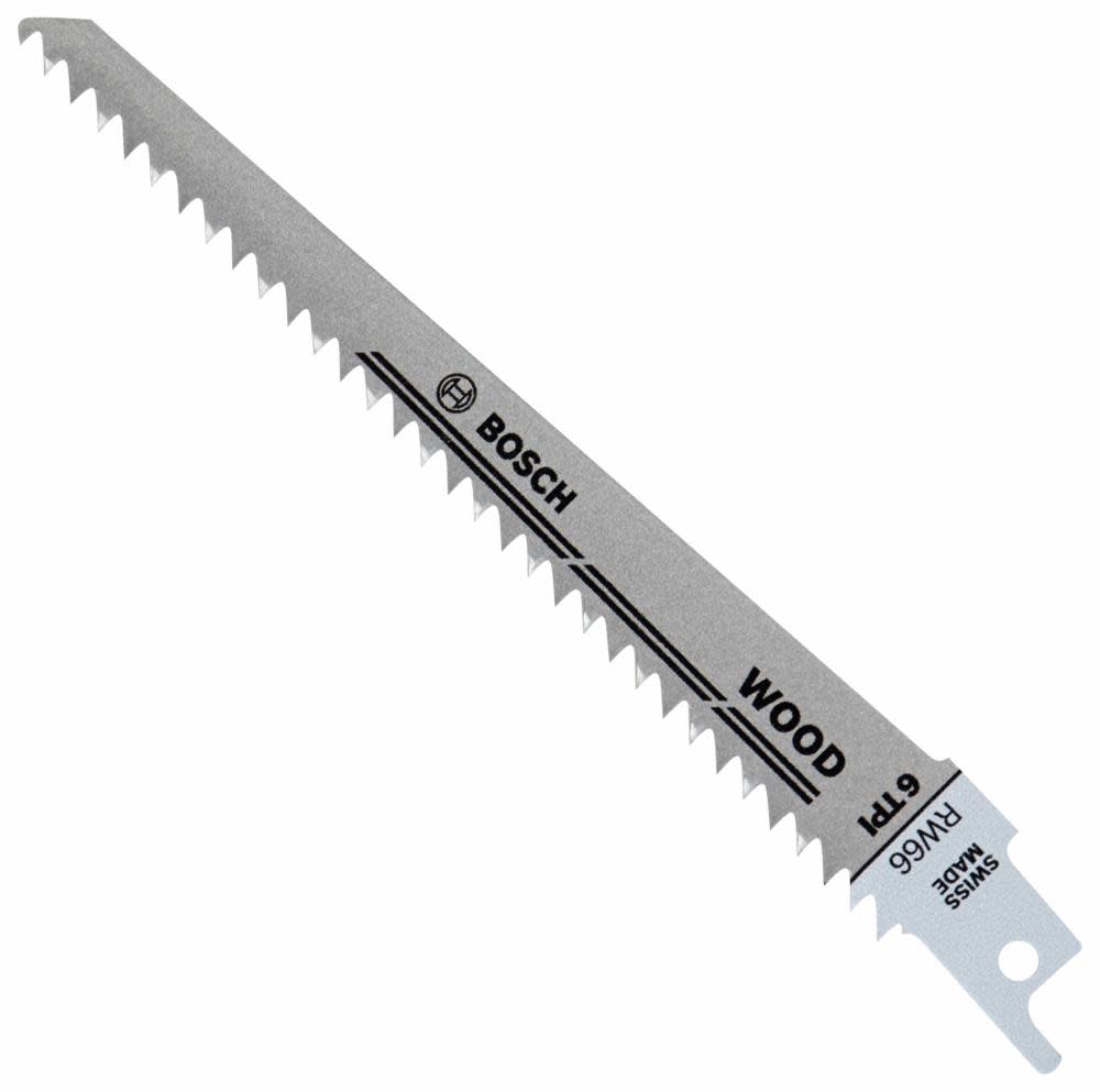 Bosch 5 pc. 6 In. 6 TPI Wood Reciprocating Saw Blades RW66 from Bosch - Mycitystee