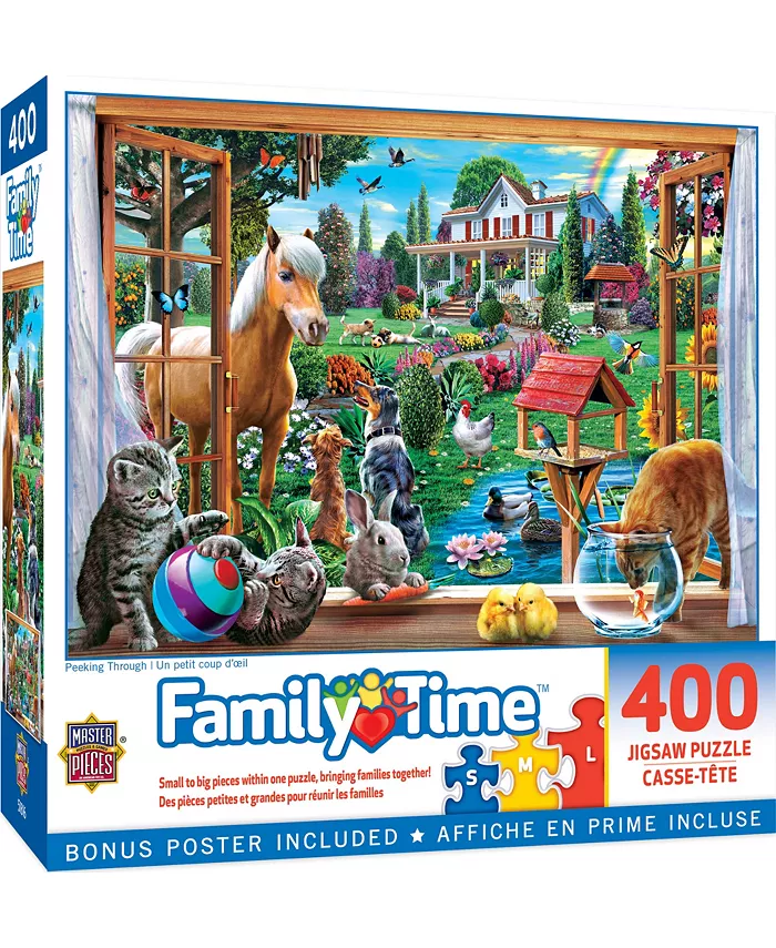 MasterPieces Puzzles Family Time - Peeking Through 400 Piece Adult Jigsaw Puzzle - Mycitystee