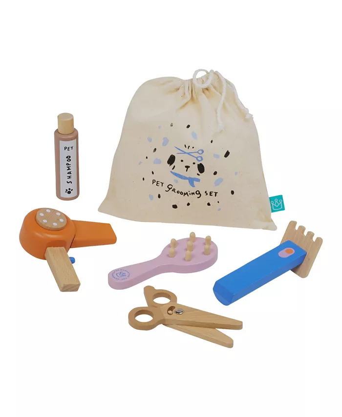 Manhattan Toy Company Posh Pet Day Spa Pretend Wooden Pet Grooming Play Set， 6 Piece - Mycitystee