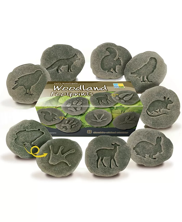 Yellow Door Let's Investigate Woodland Footprint Stones， Set of 8 - Mycitystee