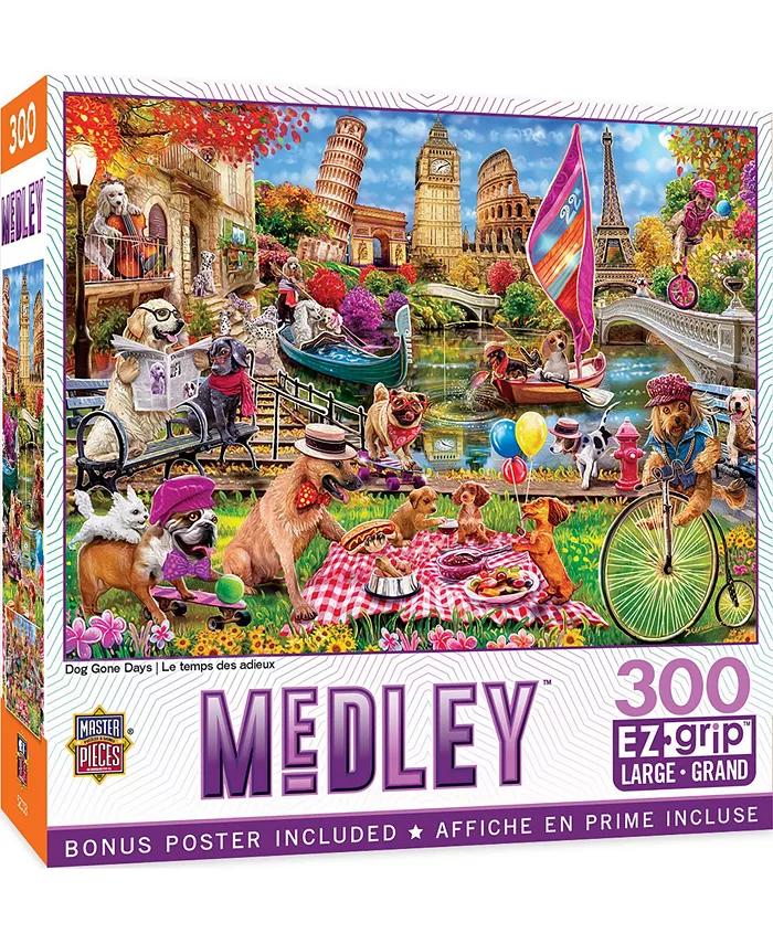 MasterPieces Puzzles Medley - Dog Gone Days 300 Piece Adult jigsaw Puzzle - Mycitystee