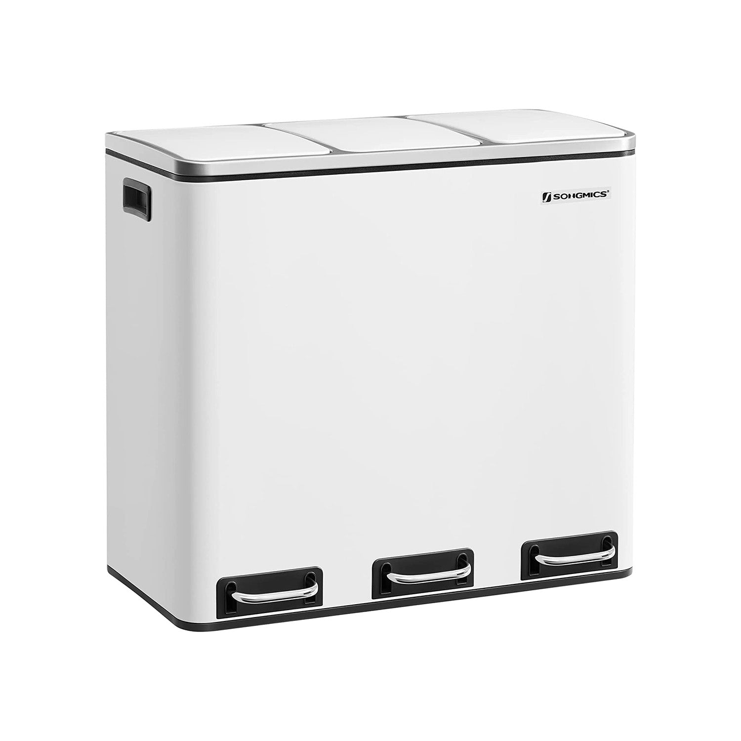 SONGMICS 3 x 4.8 Gallon Trash CanWhite - Mycitystee