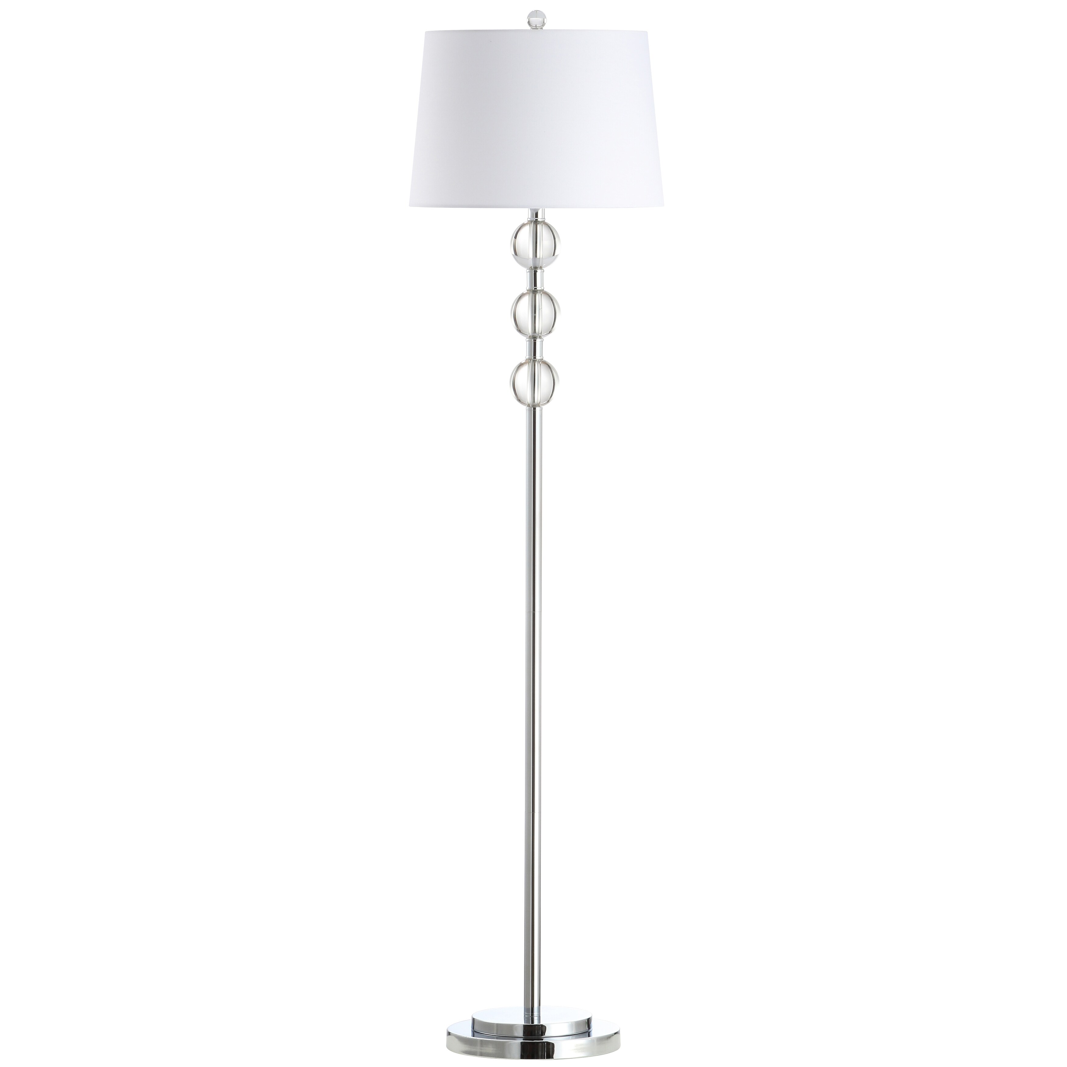 1LT Crystal Floor Lamp， PC w/ White Shade - Mycitystee