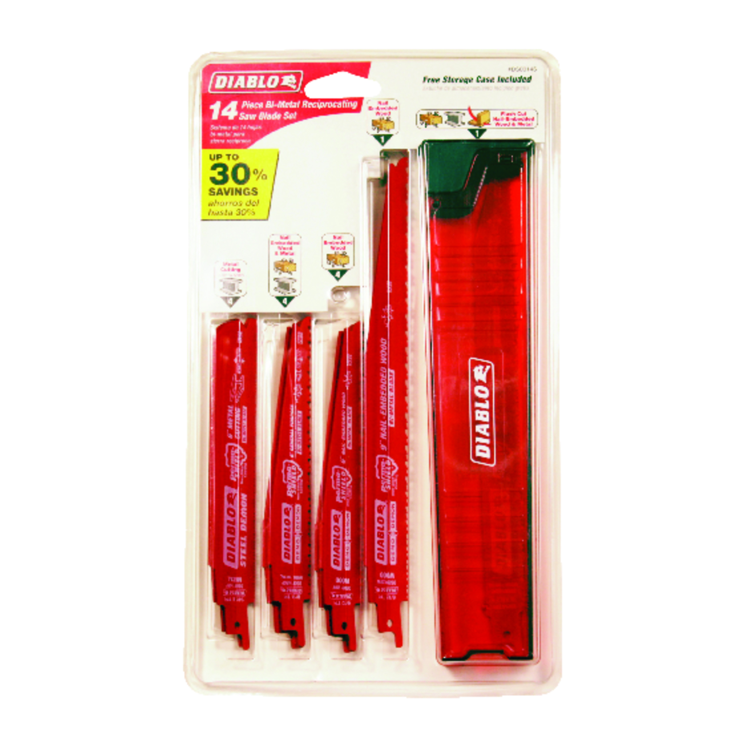 Diablo 6 and 9 in. Bi-Metal Reciprocating Saw Blade Set Multi TPI 14 pc - Mycitystee