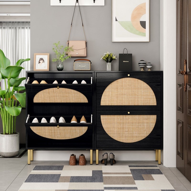 Natural Rattan Shoe Organizer Storage Cabinet - - 37157089 - Mycitystee