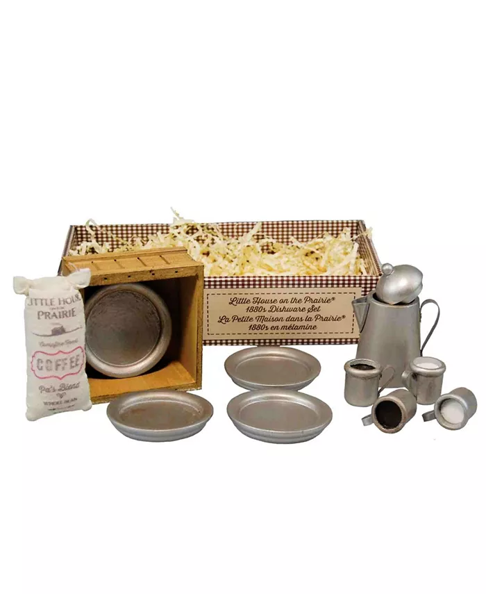 The Queen's Treasures 18 Inch Doll Kitchen Accessories，  Little House on The Prairie 1880's Dishware Set， Coffee Pot， 2 Cups of Coffee， 2 Cups of Milk - Mycitystee