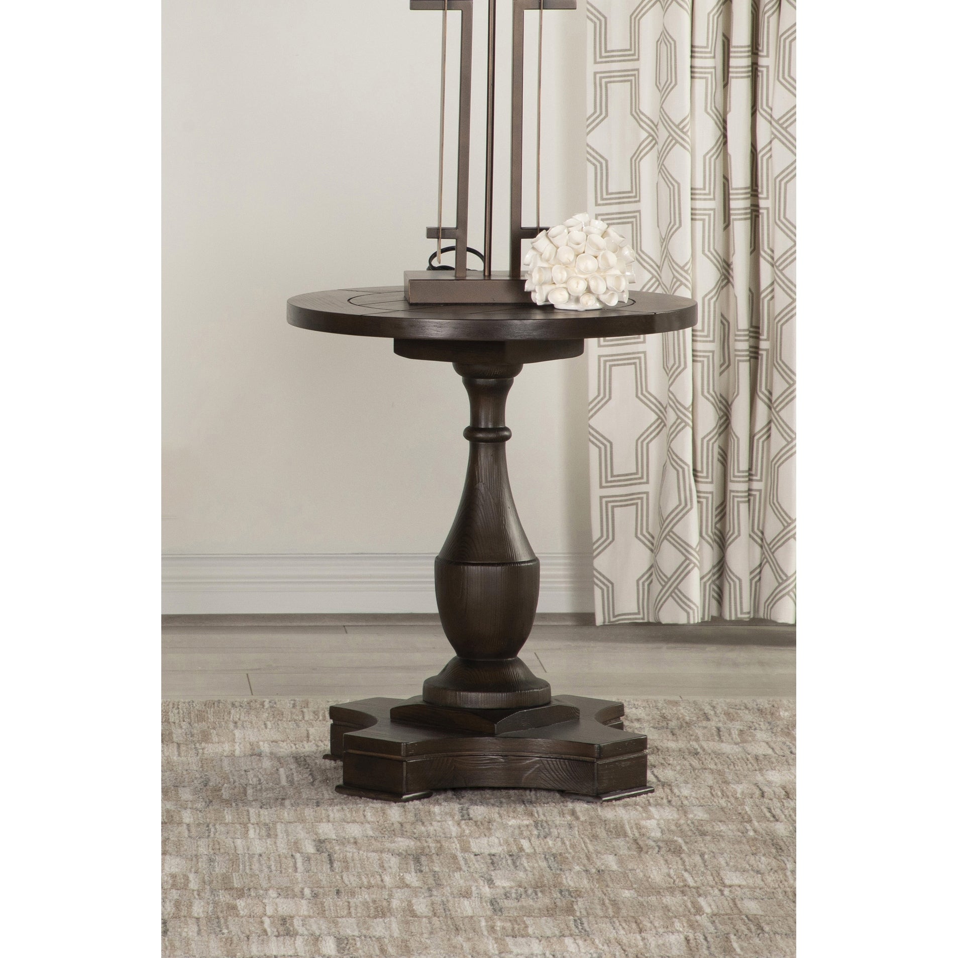 Coaster Furniture Morello Coffee Round End Table with Pedestal Base - Mycitystee