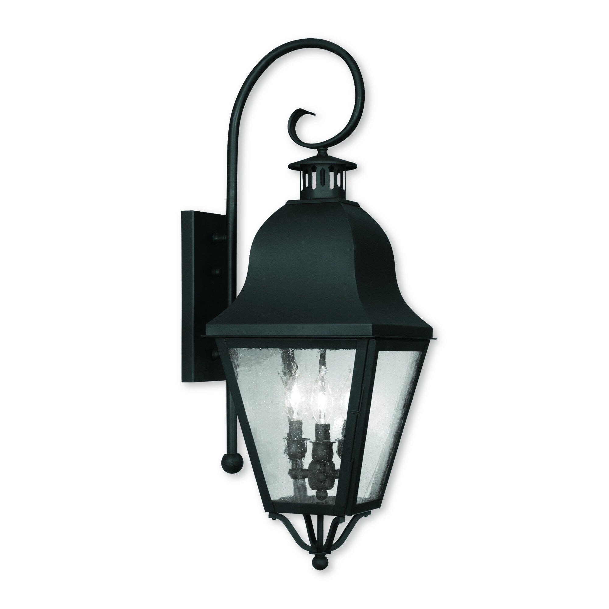 Livex Lighting Amwell Black 3-light Outdoor Wall Lantern Shopping - The Best Deals on Outdoor Wall Lanterns | 18909469 - Mycitystee