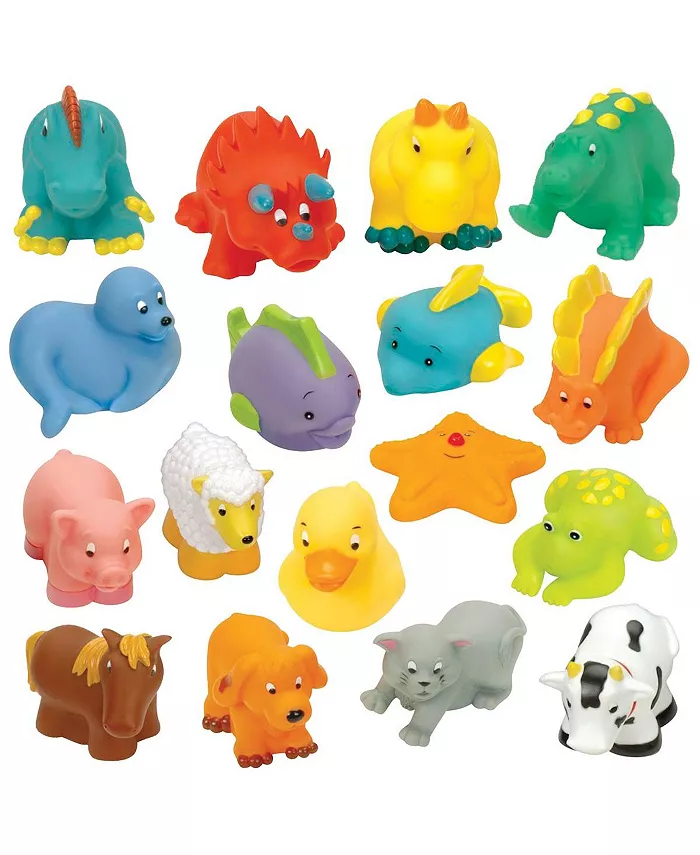 Battat My Bath Buddies Squeeze Toys  - Set of 17 - Mycitystee