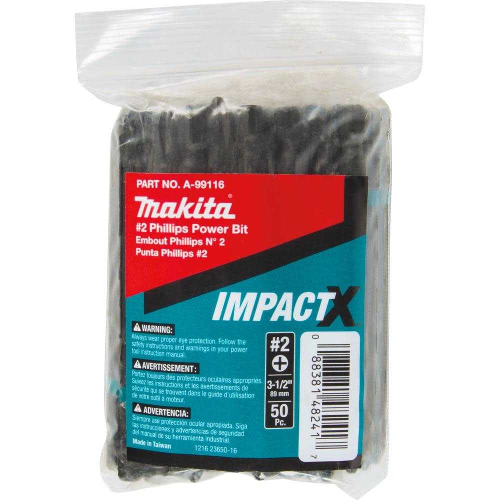 Impact X #2 Phillips 3-1/2″ Power Bit， 50/pk， Bulk - Mycitystee