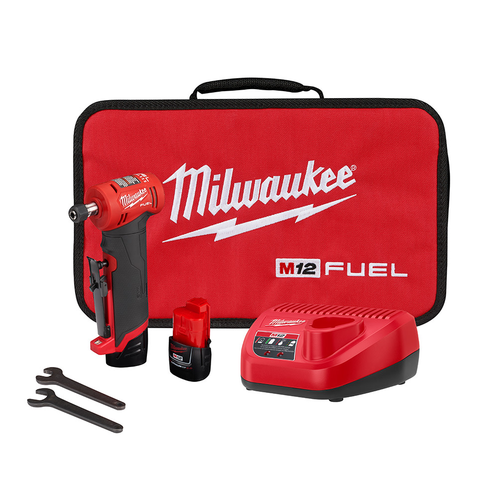 Milwaukee M12 FUEL Right Angle Die Grinder 2 Battery Kit 2485-22 from Milwaukee - Mycitystee