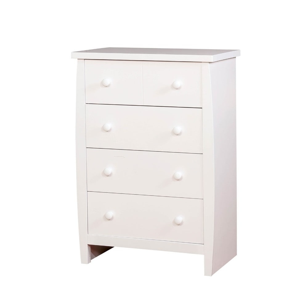 Four Drawer Solid Wood Chest with Round Pull Out Knobs， White - - 25628791 - Mycitystee