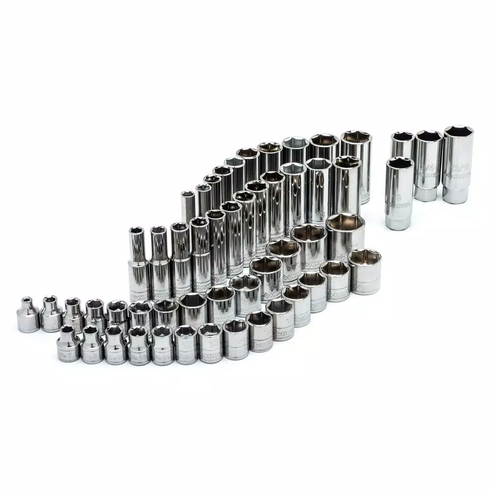 Husky 3/8 in. Drive SAE and Metric Socket and Bit Set with Ratchet and Rails (59-Piece) and#8211; XDC Depot - Mycitystee