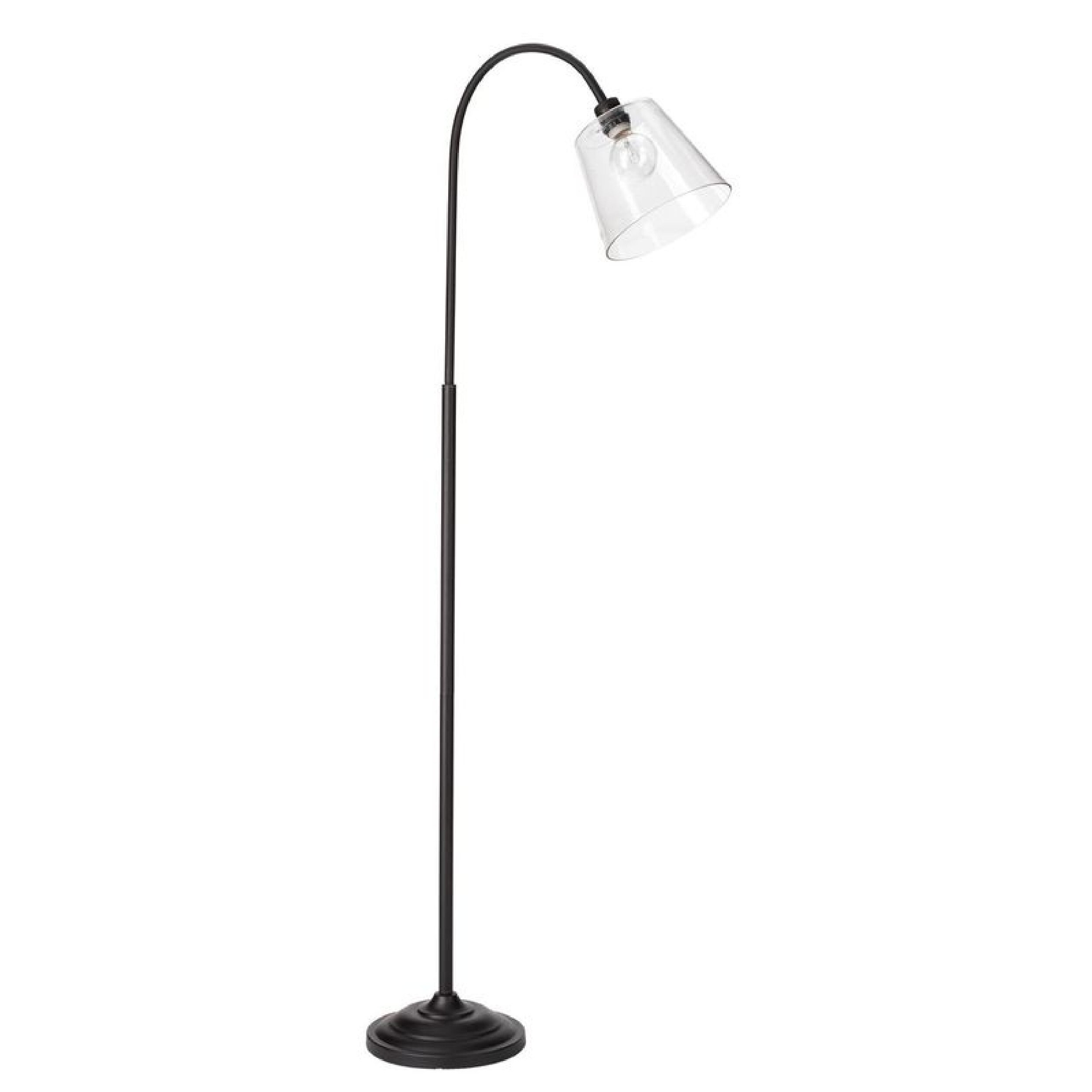 69 Inch Metal Floor Lamp with Clear Cone Glass Shade， Black - Mycitystee