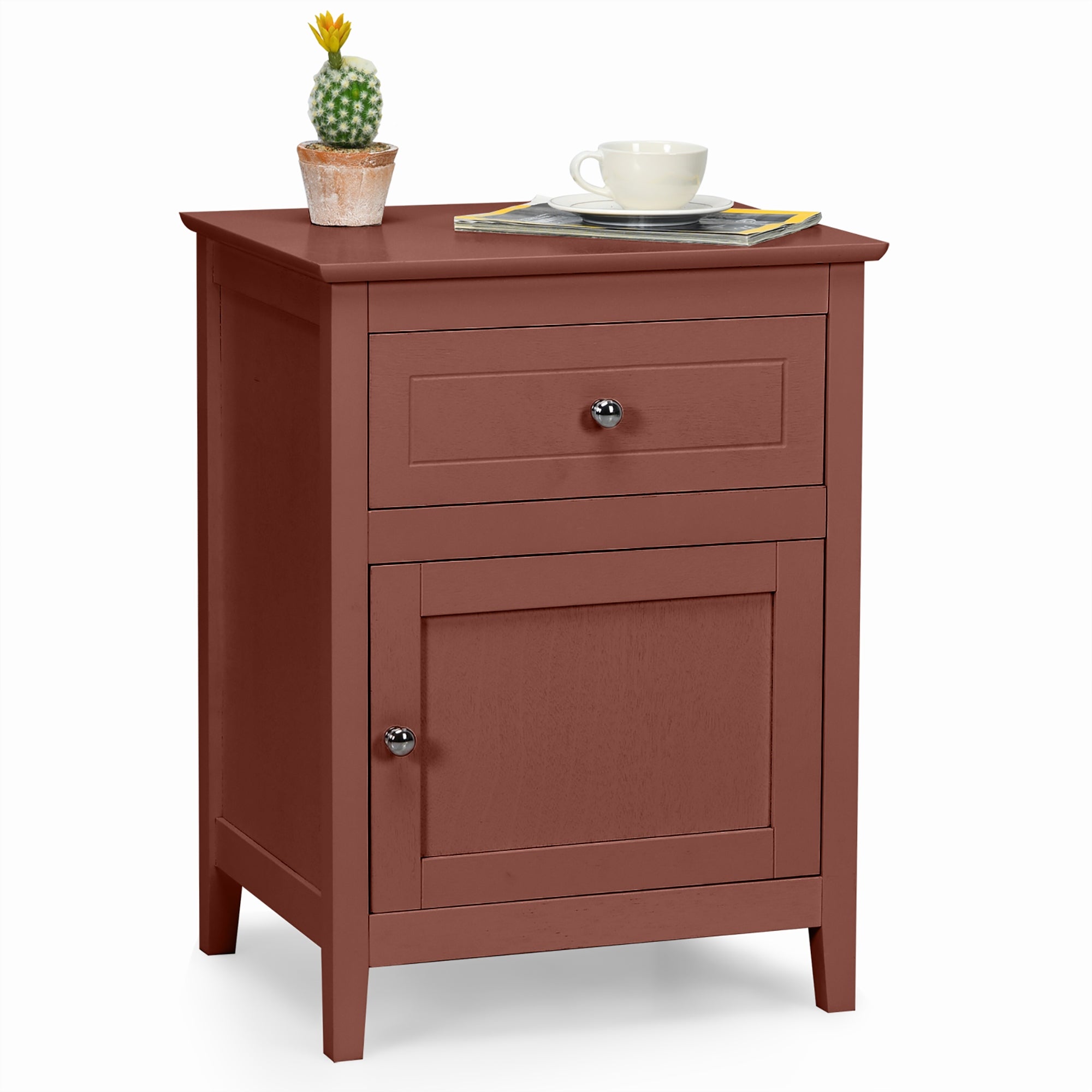 Nightstand with Drawer Accent Side End Table Storage Cabinet - Mycitystee