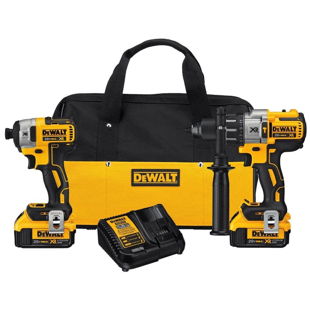 DEWALT 20V MAX XR Cordless Brushless Hammer Drill/Impact 2 Tool Combo Kit with (2) 20V 4.0Ah Batteries and Charger DCK299M2 - Mycitystee