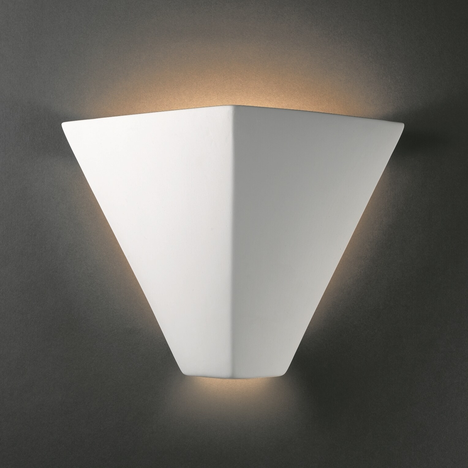 Trapezoidal Ceramic Bisque 1-light ADA Wall Sconce - Mycitystee