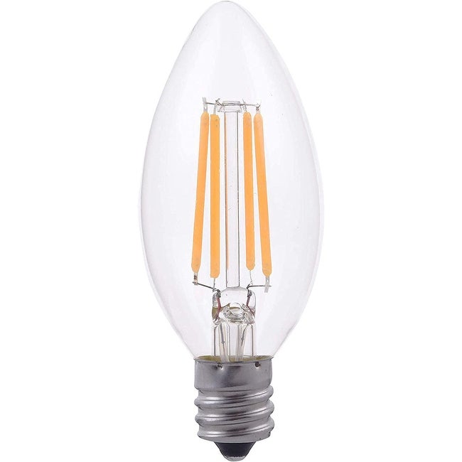 Goodlite 7W Led Filament Candelabra bulb 80-Watt Equivalent Incandescent Bulb 800 Lumens Dimmable Torpedo Bulb， Cri 90 (10 Pack) - Mycitystee