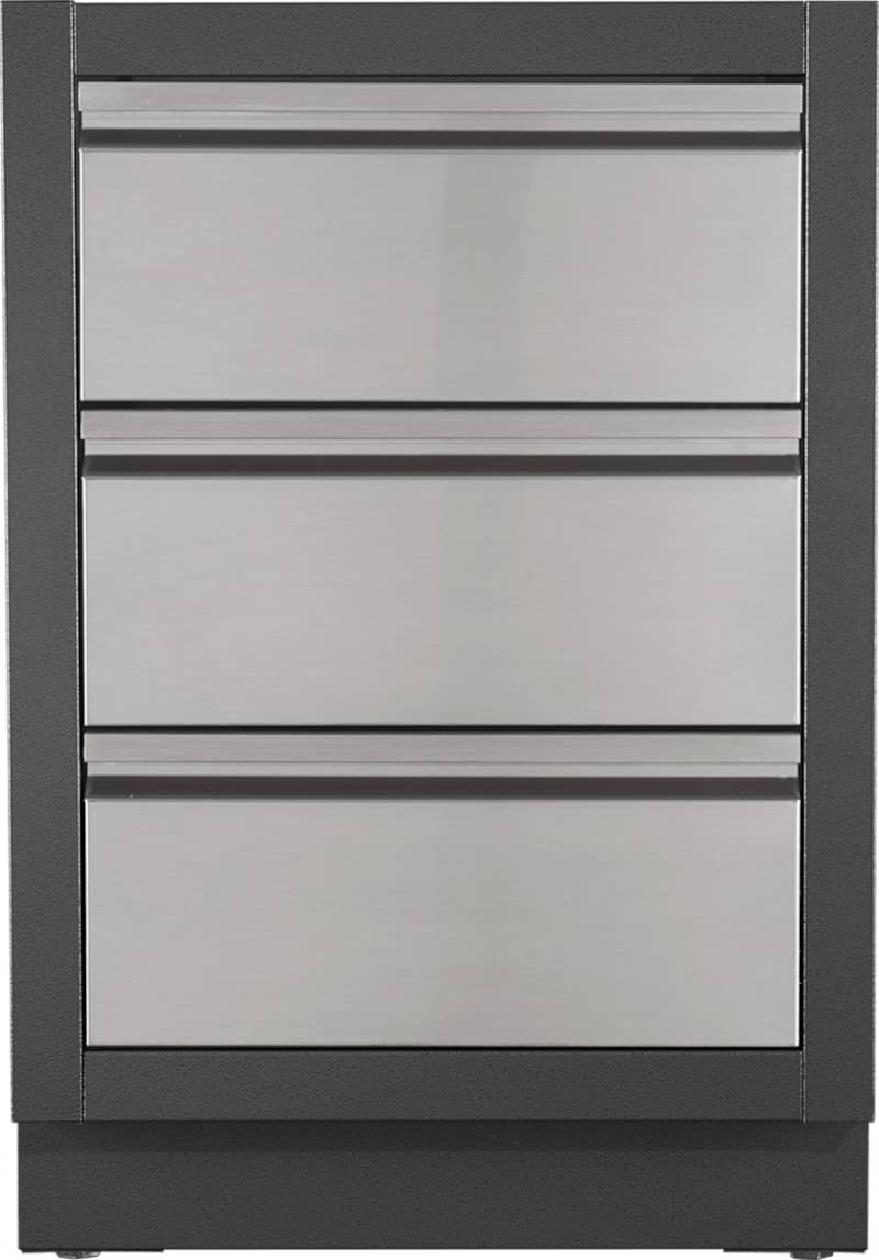 Napoleon OASIS Grey And Stainless Steel Three Drawer Cabinet - Mycitystee