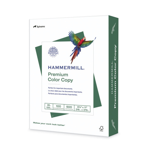 Hammermill Premium Color Copy Print Paper， 100 Bright， 28lb， 8.5 x 11， Photo White， 500/Ream (102467) - Mycitystee