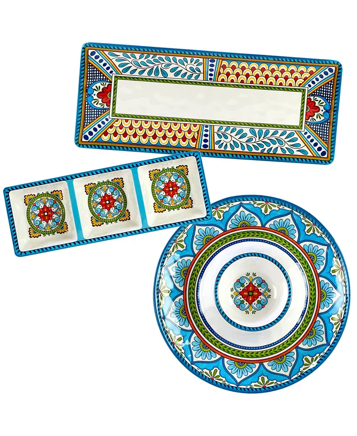 Certified International Seville Melamine Hostess Set， 3 Piece - Mycitystee