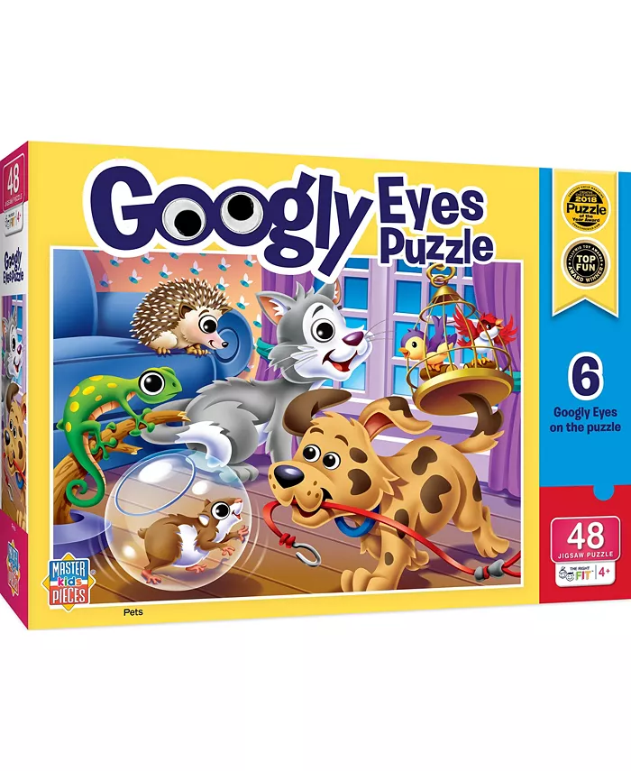 MasterPieces Puzzles Kids Funny Jigsaw Puzzle - Pets Googly Eyes 48 Pieces - Mycitystee