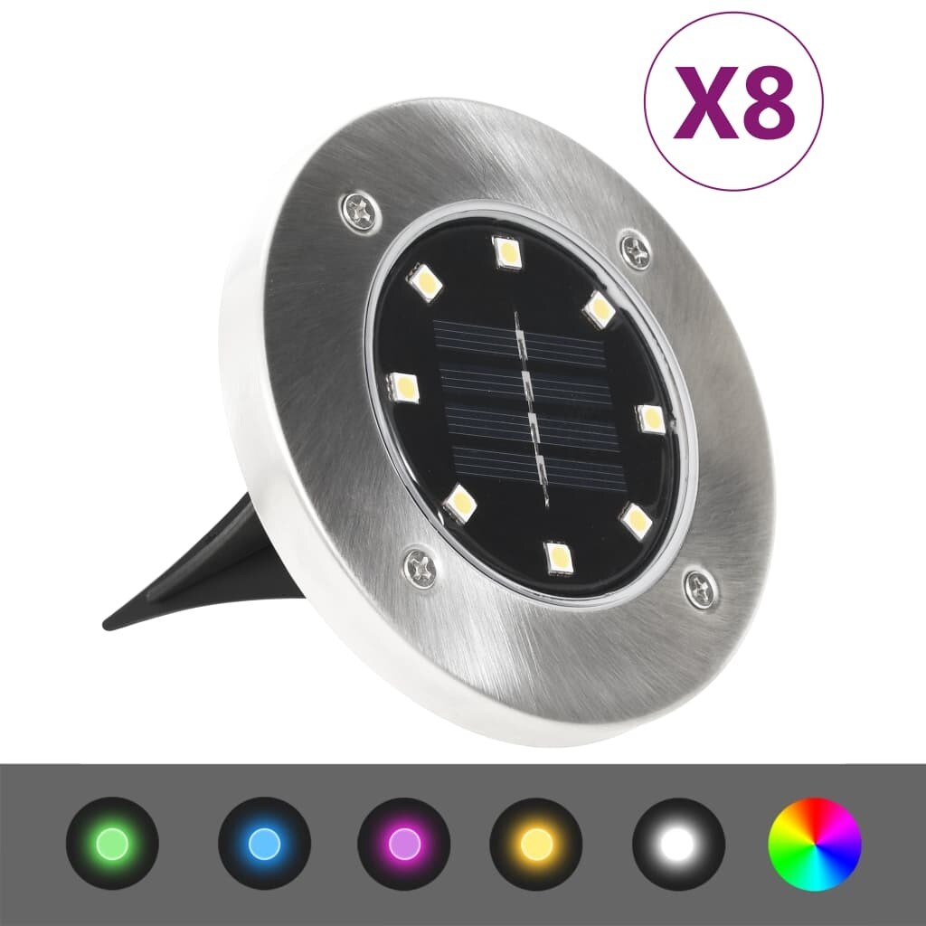 vidaXL Solar Ground Lights 8 pcs LED Lights RGB Color - Mycitystee