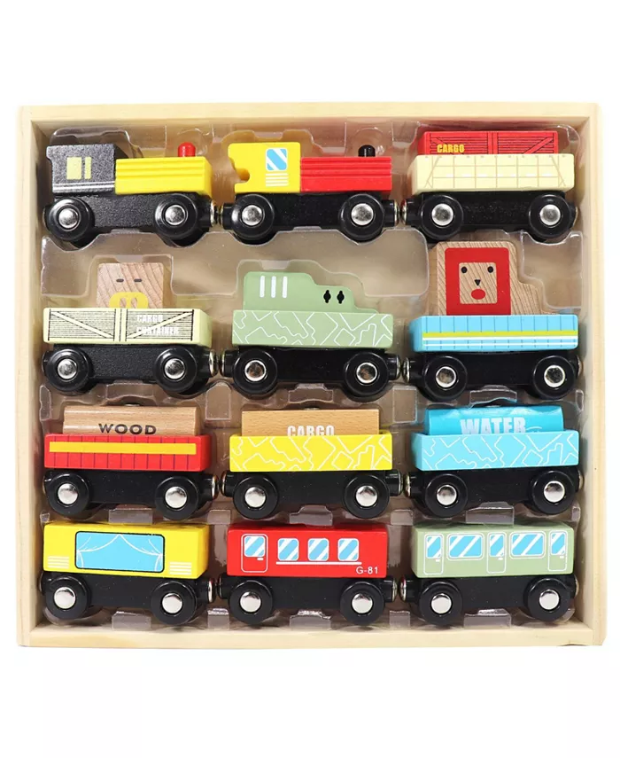 Leo Friends 12-Piece Wooden Train Set - Mycitystee