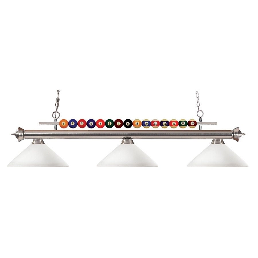 Avery Home Lighting Pool Balls 3-light Brushed Nickel Billiard Pendant - Black/brown - Mycitystee