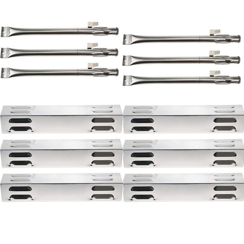 Repair kit for Dyna-Glo M486BBDG14-D, M486GMDG14, M486GMDG14-D, M486RDDG14, M486RDDG14-D, DGF487GRP Gas Grills, Burner, Heat Plates Set - Mycitystee