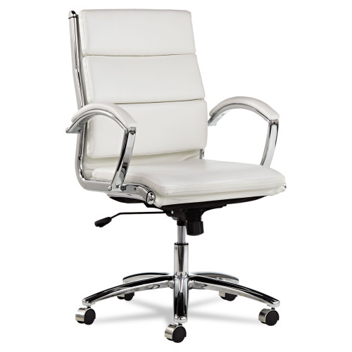 Alera Neratoli Mid-Back Slim Profile Chair， Faux Leather， Up to 275 lb， 18.3