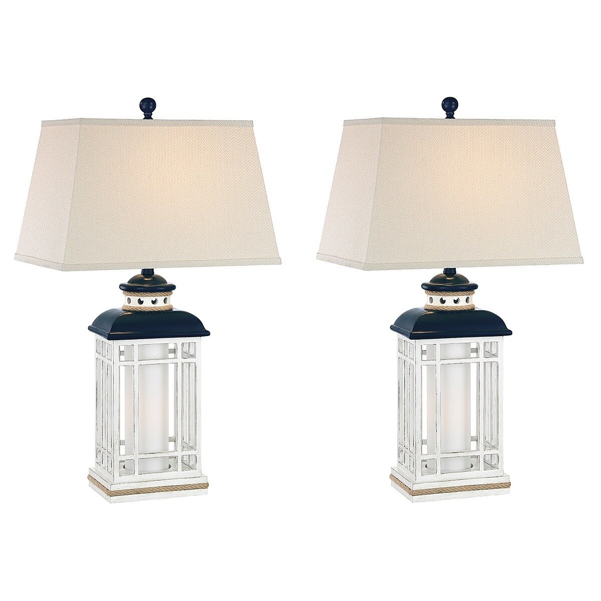 Sanibel Coastal Lantern Table lamp - Navy Blue - Mycitystee