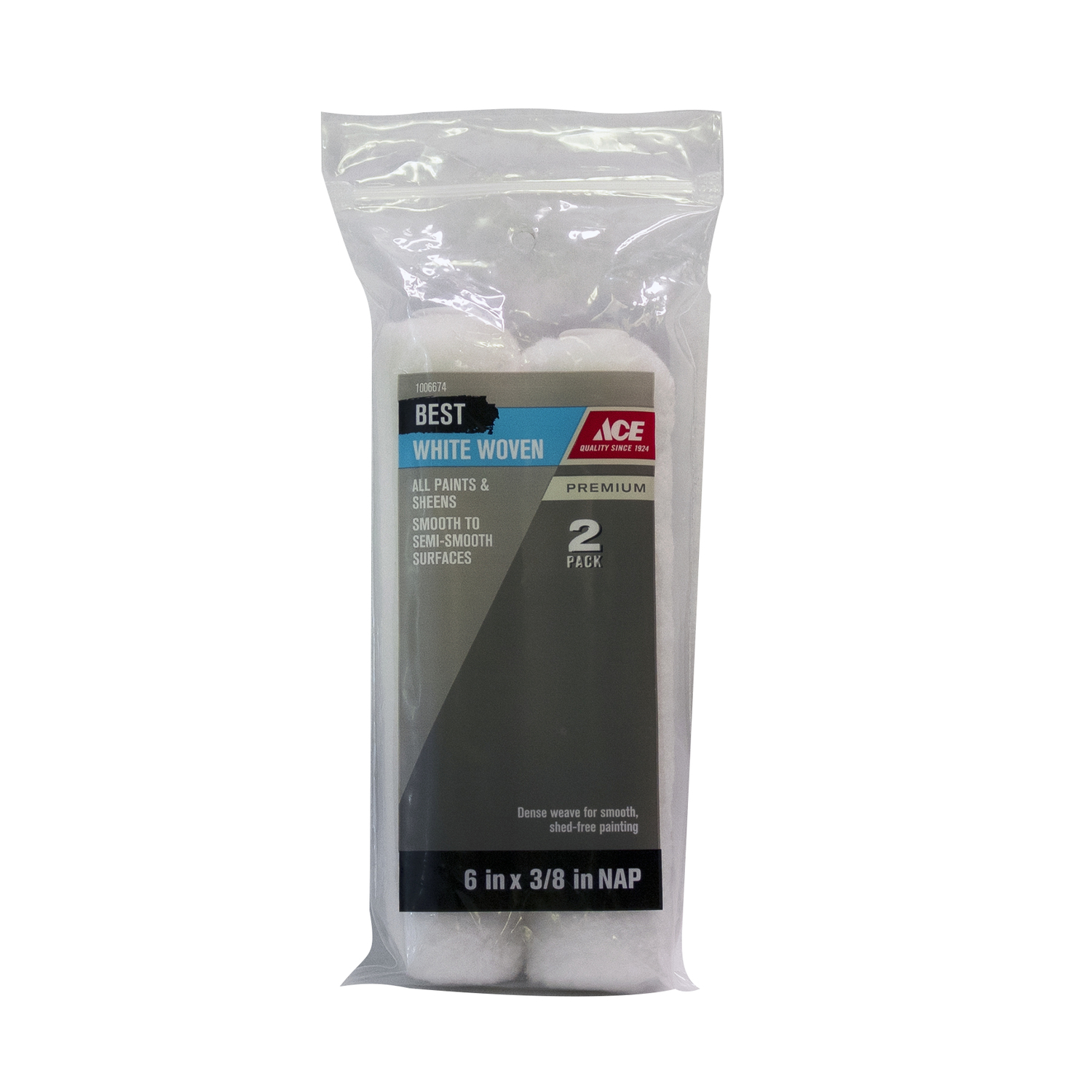 Ace Best Woven Fabric 6 in. W X 3/8 in. Mini Paint Roller Cover 2 pk - Mycitystee
