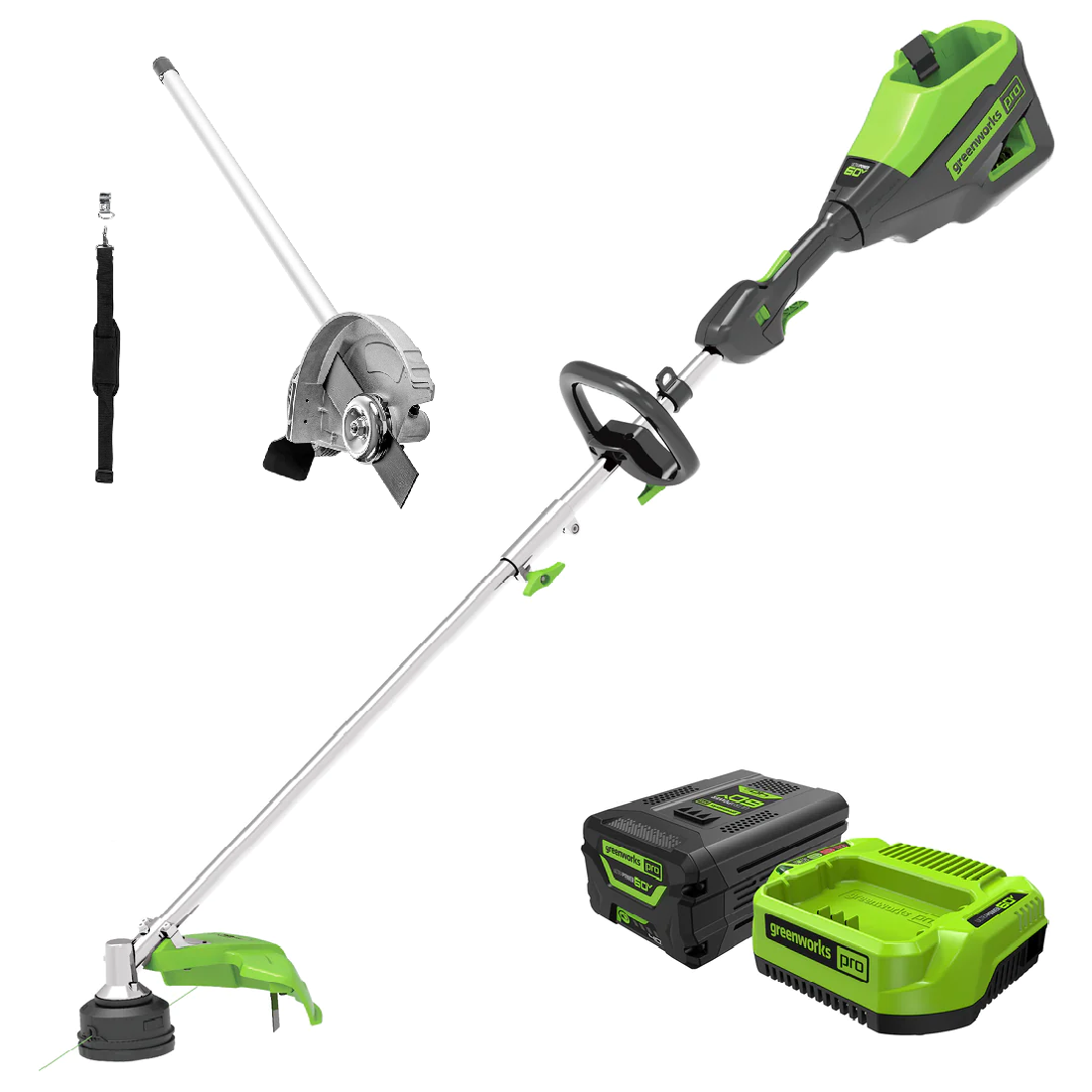 60V 16'' String Trimmer  Edger Attachment Combo Kit w/ Battery，  Charger | Greenworks Tools - Mycitystee