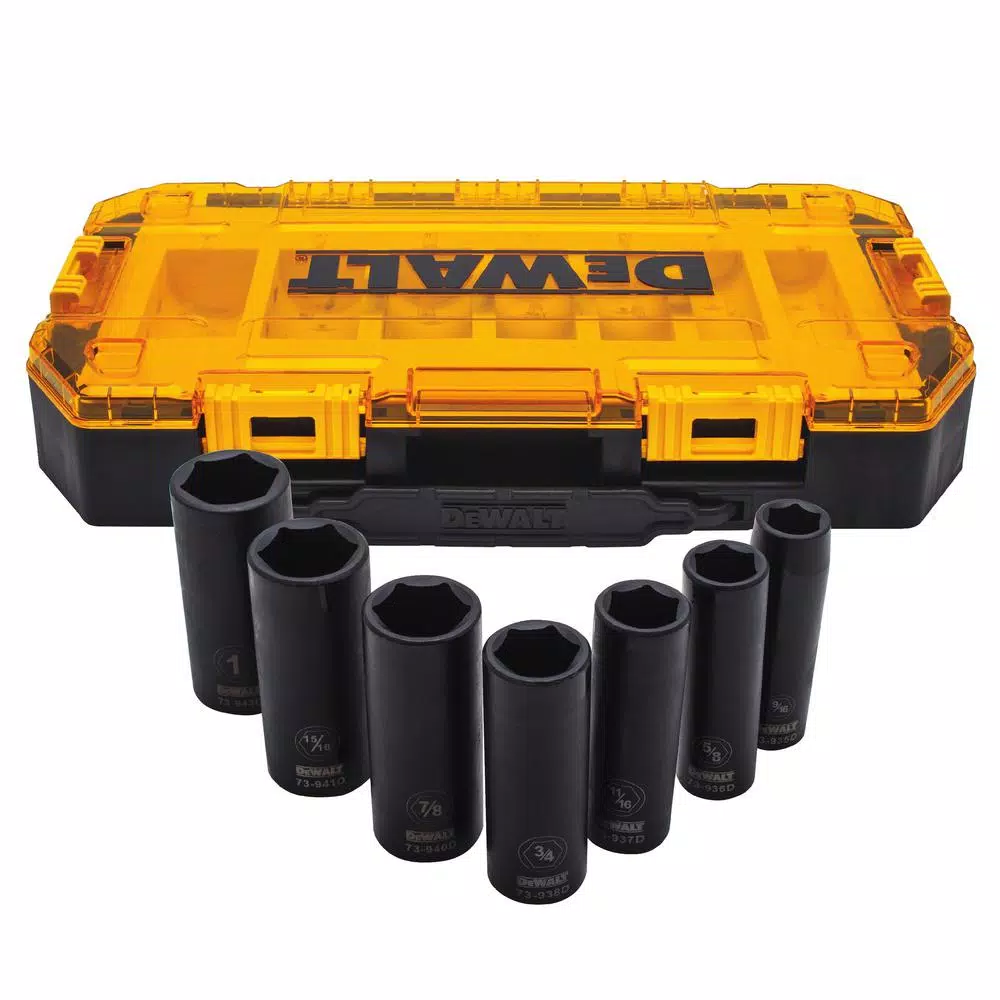 DEWALT 1/2 in. Drive SAE Deep Impact Socket Set (7-Piece) and#8211; XDC Depot - Mycitystee