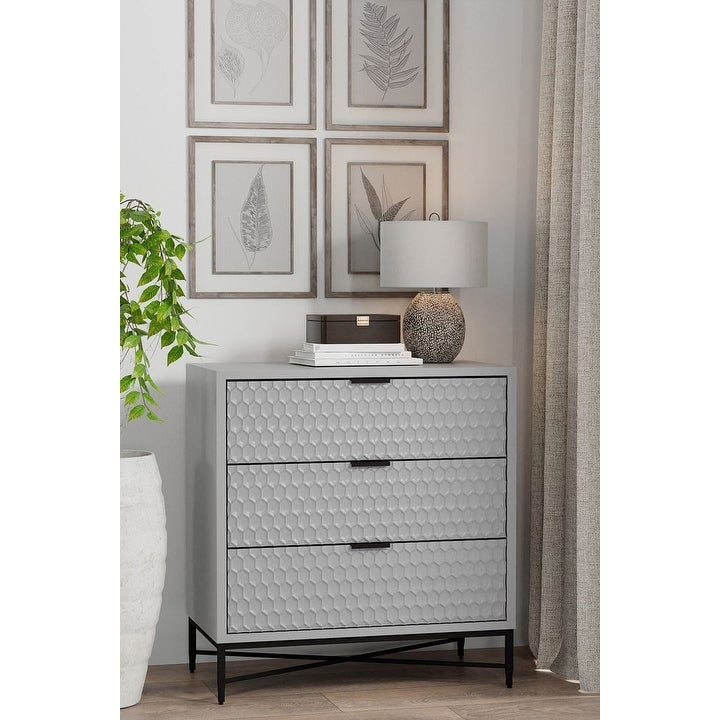 Origins by Alpine Milo 3 Drawer Small Chest in Light Slate Grey - - 37253791 - Mycitystee
